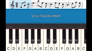 Ili Ili Tulog Anay Easy piano tutorial with metronome [upl. by End]