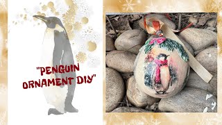 How to Decoupage a Styrofoam Ornament Christmas Ornament DIY [upl. by Honeyman]