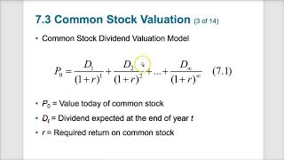 Chapter 7  Stock Valuation [upl. by Igenia]