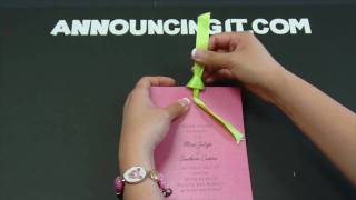 How to tie a Looped Flat Bow on an Invitation [upl. by Ayatahs]