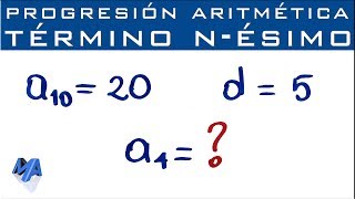 Progresión Aritmética  Término nésimo conociendo un término y la diferencia [upl. by Vaules836]