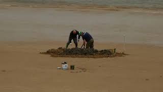 Digging Lugworm Sheringham 19 Sept 2017 [upl. by Aimal829]