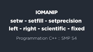 31  Programmation C  TP 12  iomanip setw setfill left right setprecision fixed scientific [upl. by Weld]