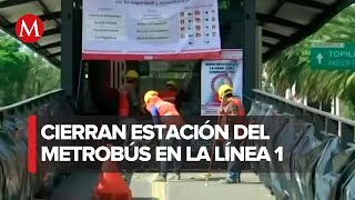 Realizan trabajos de mantenimiento en la estación Fuentes Brotantes de la línea 1 del Metrobús [upl. by Horacio]