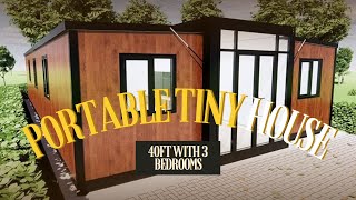 40FT Tiny House to Live in Portable Prefab House with 3 Bedroom1 Full Equiped Bathroom and Kitchen [upl. by Volpe906]