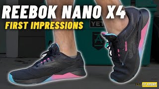 REEBOK NANO X4  First Impressions and Workout Plus X3 vs X4 [upl. by Eriha771]