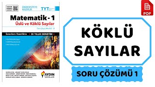 Aydın YayınıKöklü Sayılar 1 Soru Çözümü 1 [upl. by Barnie]