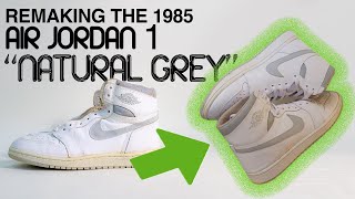 Making my own Air Jordan 1s 1985 quotNatural Greyquot [upl. by Brianne]