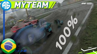 F1 2021 MYTEAM 81 GP DO BRASIL 100 COM ESTRATÉGIA DEFINIDA E CORRIDA COMPLICADA PortuguêsBR [upl. by Ahsyak]