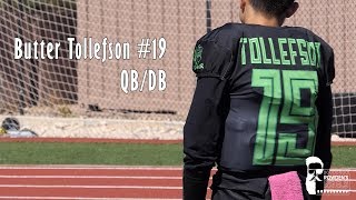 Football  14U Butter Tollefson QBDB fall 2019 highlights [upl. by Skantze]