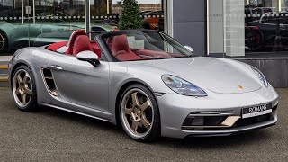 2022 Porsche 718 Boxster 25 Years  GT Silver Metallic  Walkaround  Startup [upl. by Juanne]