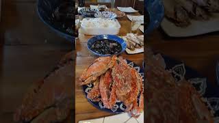 banquette 🕳️seafood cravingsatisfied 🥰yummycravings meal lunch diningtable delicious 💚❤️🤍🤎 [upl. by Ytsenoh]