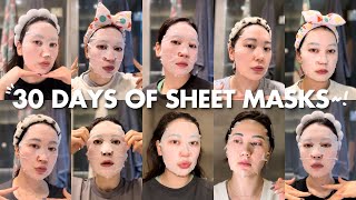 I used a sheet mask EVERY morning amp night for a MONTH [upl. by Edwin]