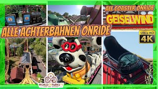 FreizeitLand Geiselwind  Alle Achterbahnen 2023 Onride Freizeitland All Roller Coasters [upl. by Adnirod799]