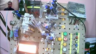 SECUENCIA ELECTRONEUMATICA CON PLC FISICO Y CADE SIMU CON 4 PISTONES NEUMATICOS VIDEO 1 DE 2 [upl. by Atwahs]