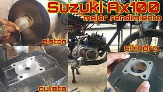 Suzuki Ax100115 Modificación A Pistón cilindro culata increíble Aceleración Mejor Rendimiento 😱 [upl. by Hteazile599]