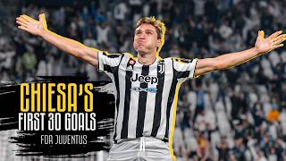 All 30 goals scored by Chiesa with Juventus ⚽⚡ [upl. by Yrelle79]