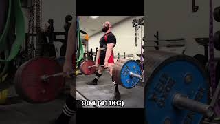 904lbs411kgs Deadlift deadlift powerlifting weightlifting bodybuilding gym shorts short [upl. by Ahsinnod]