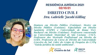 Residência Jurídica 2021  Direito Civil I  Parte Geral  Profª Drª Gabrielle Jacobi Kölling [upl. by Strenta897]