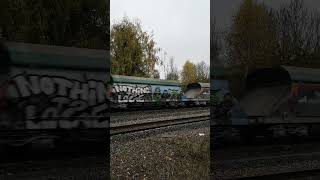 Freight train passing uk train graffitiuk spraydaily trump [upl. by Nealon]