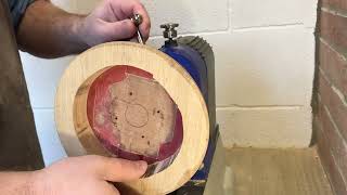 Wood Turner Carves Oak And Sapele Layered Bowl Out Of Leftover Wood  1290718 [upl. by Ahk]