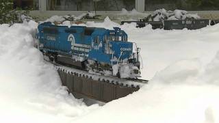 More Plow Train and Snowy Freight Action [upl. by Onateag708]