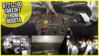 Thrust Levers UP FRONT B727100 Takeoff from Bogotá Eldorado AirClips [upl. by Doss638]