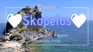 Skopelos part2 Island 💙Skopelos💙 Greece  beautiful beaches transport excursions prices [upl. by Eiralc]