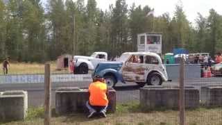 Anglia vs Willys Pickup Billetproof Hot Rod Eruption Drags Toutle Wa [upl. by Areikahs720]