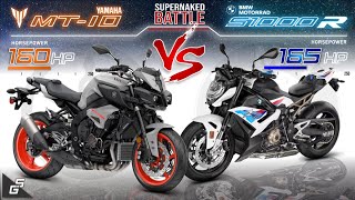 Yamaha MT10 vs BMW S1000R ┃ Super Naked Specs Battle [upl. by Latterll702]