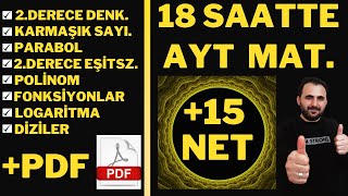 18 SAATTE 2023 AYT Matematik  TEK VİDEO  TEK PDF  Konu Anlatımı  Soru Çözümü ayt 2023ayt [upl. by Nickerson]