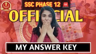 SSC PHASE 12 Answer key  ssc phase 12 cutt off sscaspirantlife sscexam [upl. by Alic493]