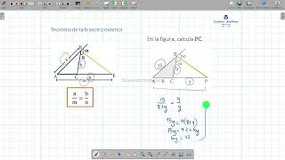 Teorema de bisectriz exterior  Concepto y ejemplos [upl. by Niltyak729]