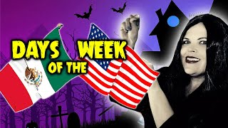 Days of the Week in English and Spanish  Addams Family  Martin and Rose Music [upl. by Notgnilliw341]