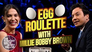 Egg Roulette with Millie Bobby Brown  The Tonight Show Starring Jimmy Fallon [upl. by Ahtamat207]