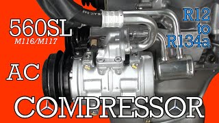 560SL  AC Compressor Install  Oil Balancing R12 to R134a [upl. by Arze]