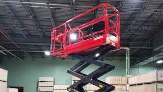 Fully Electric Scissor Lift 26 Ft Work Height 19 Foot Platform Up Down Left Right Forward Back [upl. by Vallonia]