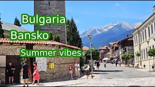 Bulgaria Bansko 2024  city center streets buildings  Walking tour [upl. by Lamori]