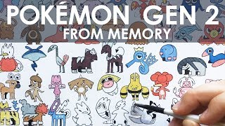 DRAWING ALL POKEMON FROM MEMORY GEN 2 [upl. by Bondy]