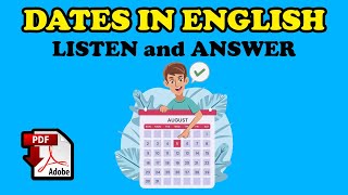 Dates in English  Listening Exercise  PDF  How to write and read the dates  Easy English Lesson [upl. by Hadrian746]