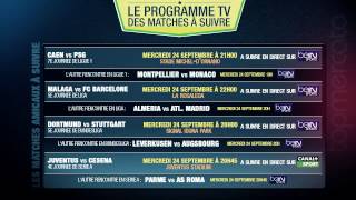 CaenPSG MalagaBarça DortmundStuttgart Le programme TV des matches du jour [upl. by Karlee259]