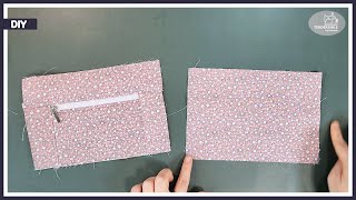 DIY How to make a double zipper clutch wallet with inner pocket [upl. by Suirred]