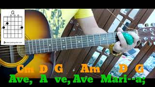 Immaculate Mother Traditional English Version ETC Guitar Tutorial with Lyrics amp Chords  Diagram [upl. by Ecille]