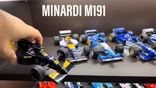 F1 Model 124 Minardi M191 Pierluigi Martini 1991 display case [upl. by Heidy885]