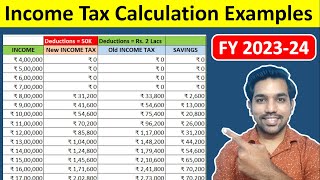 Income Tax Calculation Examples between ₹4 Lacs to ₹20 Lacs SOLVED [upl. by Nosnirb]