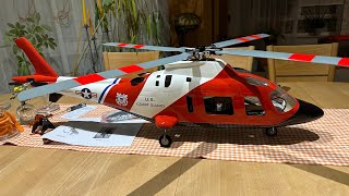 RCHelicopter Agusta A109 500size in look of US Coast Guard  first flight  FlishrcRoban [upl. by Uella502]