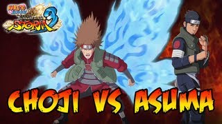 Naruto Shippuden Ultimate Ninja Storm 3  X360  PS3  Great ninja War Choji VS Asuma Reanimation [upl. by Amanda]