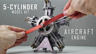 Building a 5Cylinder Radial Engine Model Kit Assembly of an Aircraft Radial Engine [upl. by Anoyek202]