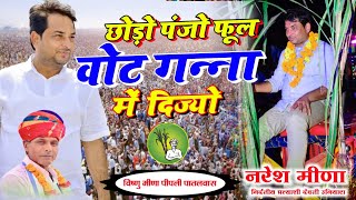 छोड़ो पंजो फूल वोट गन्ना में दिज्यो रे Vishnu Meena Naresh Meena Song 2024 Pachwara King [upl. by Hassadah]