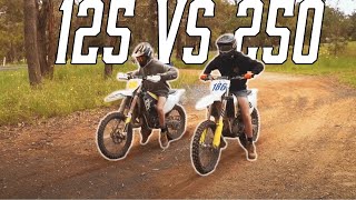 125 2 Stroke VS 250 4 Stroke DRAG RACE [upl. by Eseryt361]